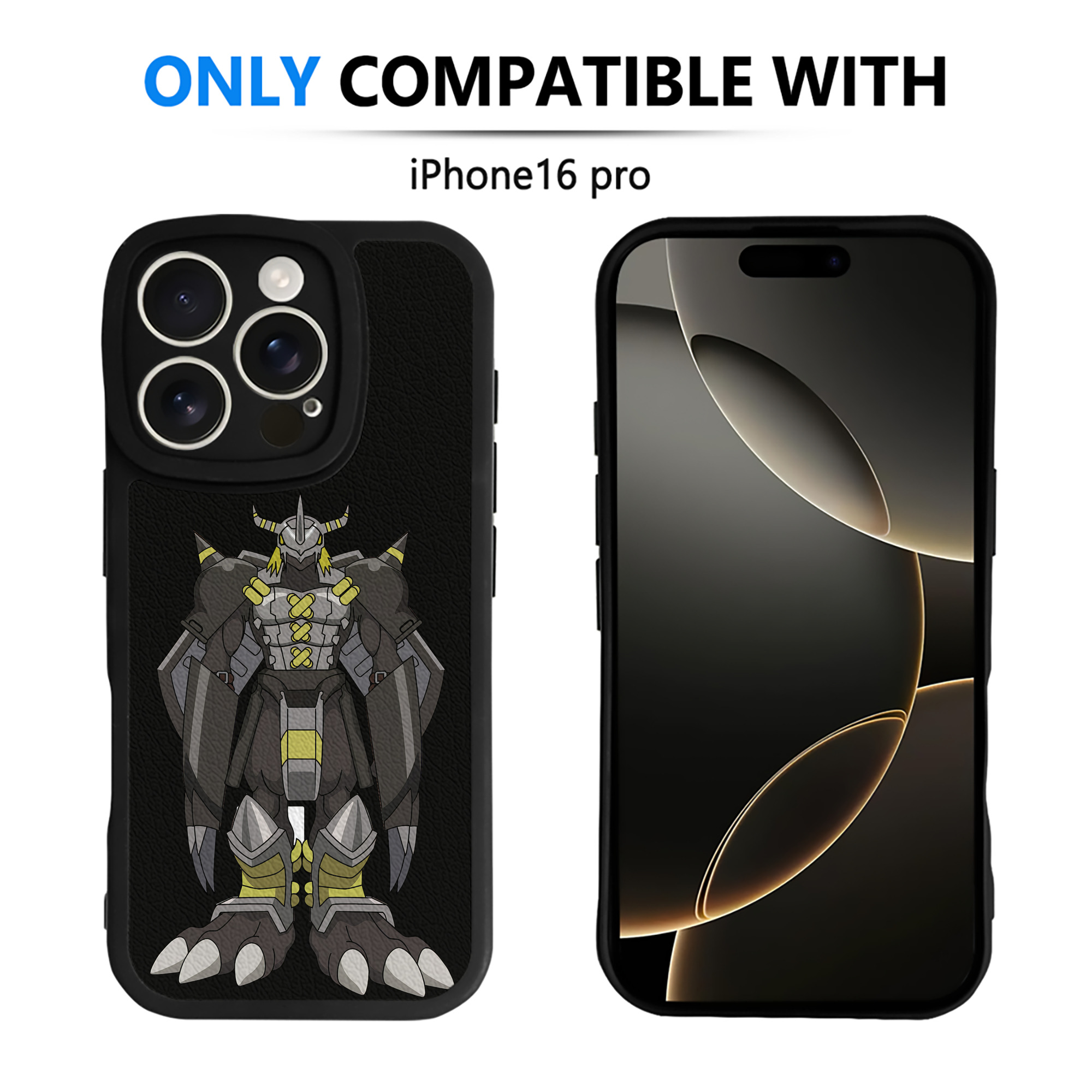 （画像用） Digimon デジタルモンスター/デジモン 【iPhone 16シリーズ対応】シリコンスマホケース（レザー調） 材質：シリコン